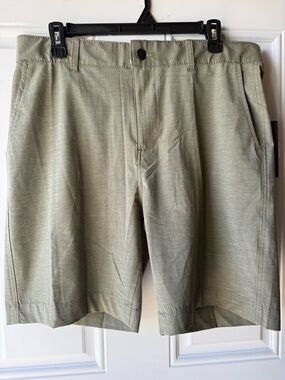 Iron Eagle Men's Olive Flat-Front Shorts - Classic Tailored Fit